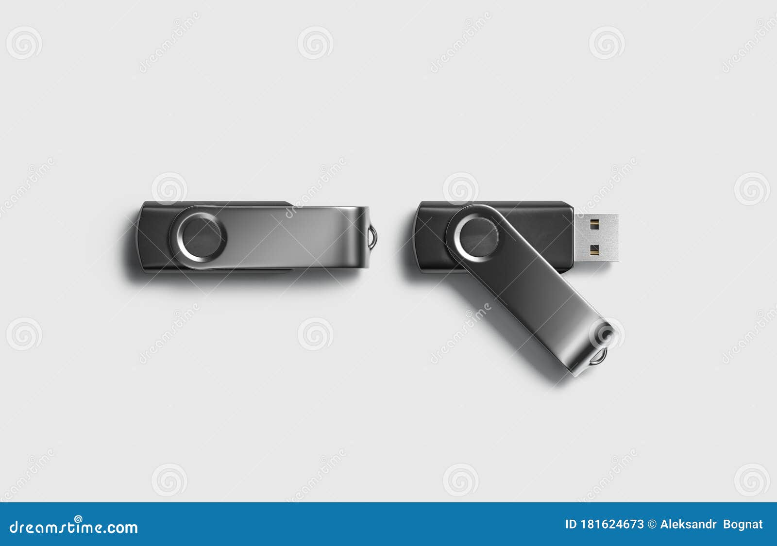 Download Blank Black Opened And Closed Usb Stick Mockup, Isolated Stock Illustration - Illustration of ...