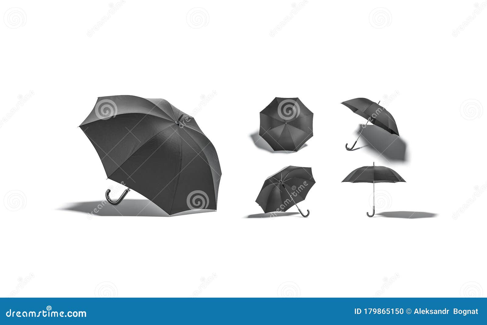 Download Blank Black Opened Umbrella Mock Up, Different Views Stock Illustration - Illustration of brolly ...