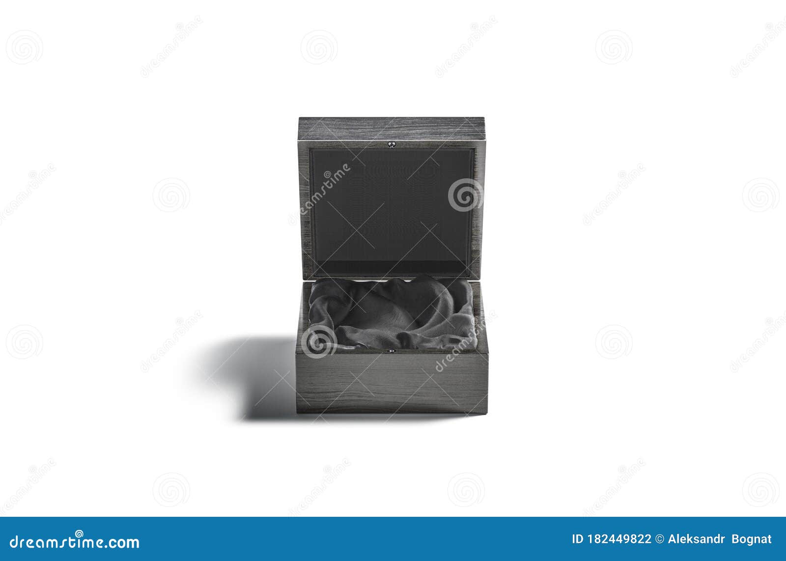 Download Blank Black Opened Wood Gift Box With Silk Pad Mockup ...