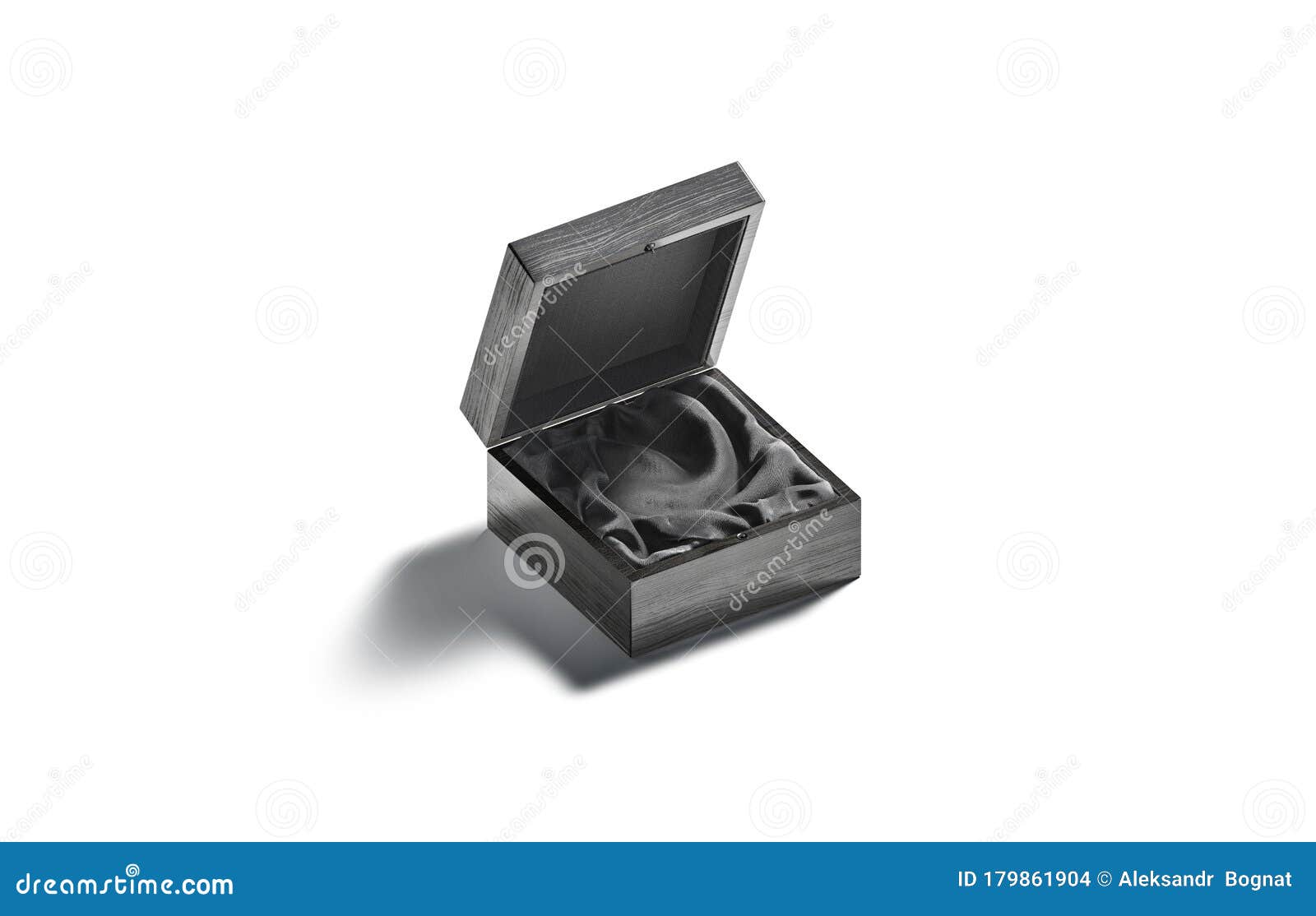 Download Blank Black Opened Wood Gift Box With Silk Pad Mockup ...