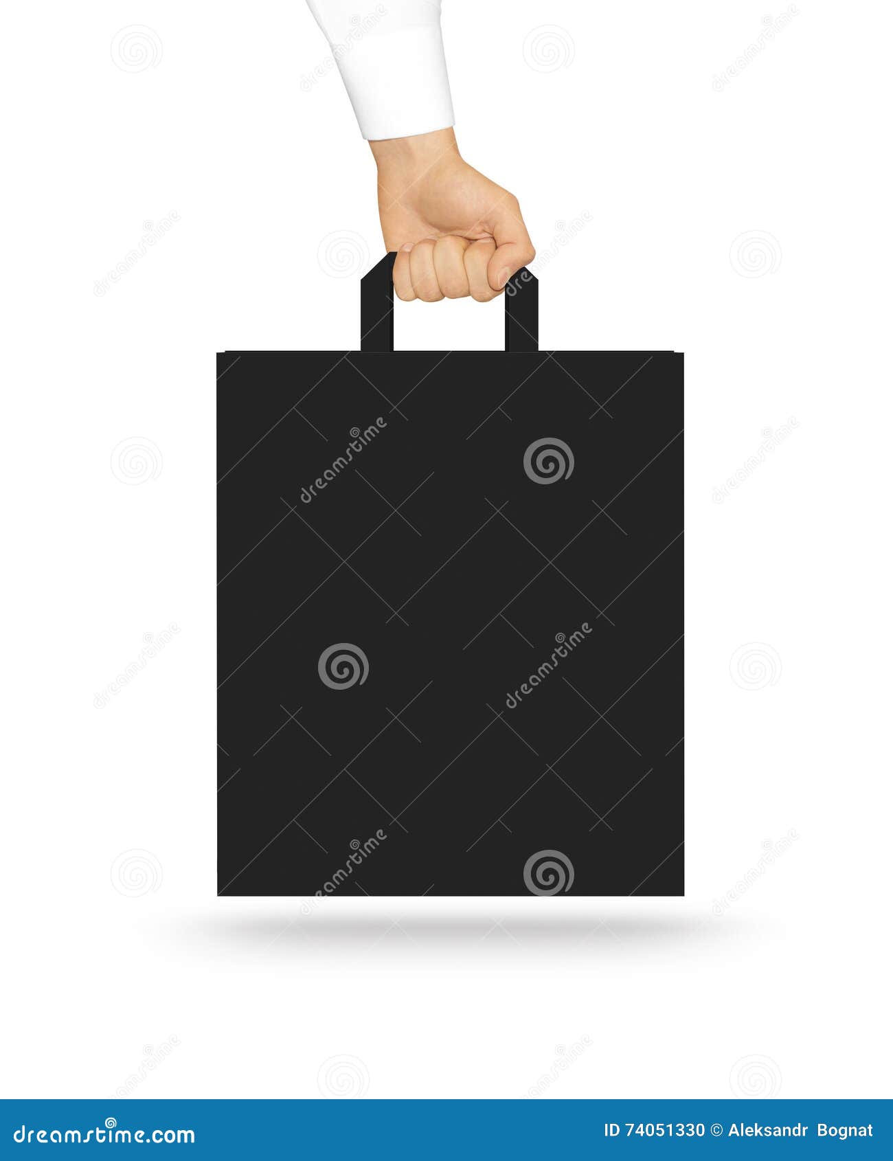 Download Blank Black Paper Bag Mock Up Holding In Hand. Empty ...