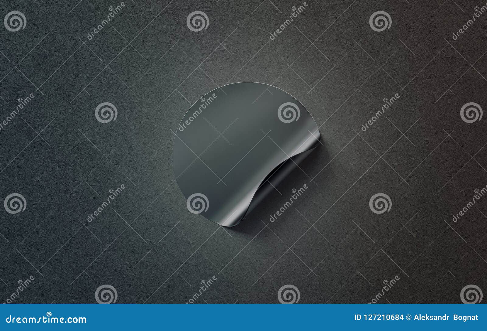 Download Blank Black Round Adhesive Sticker Mockup On Textured Background Stock Illustration ...
