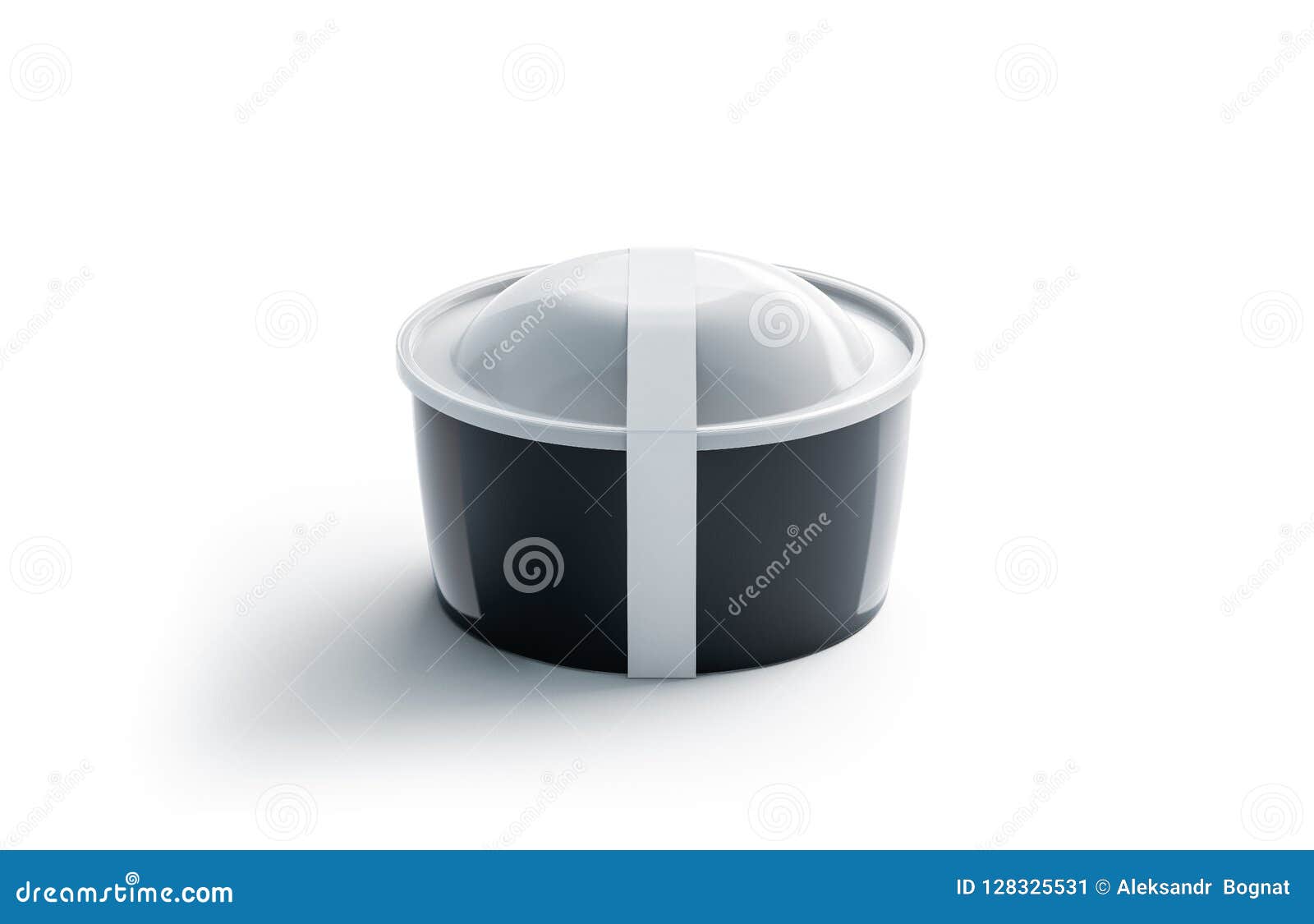 Download Blank Black Round Disposable Container With White Label ...