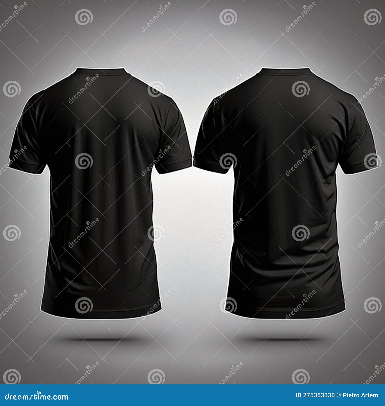 Blank Black Shirt Mock Up Template Front and Back, Generative AI Stock ...