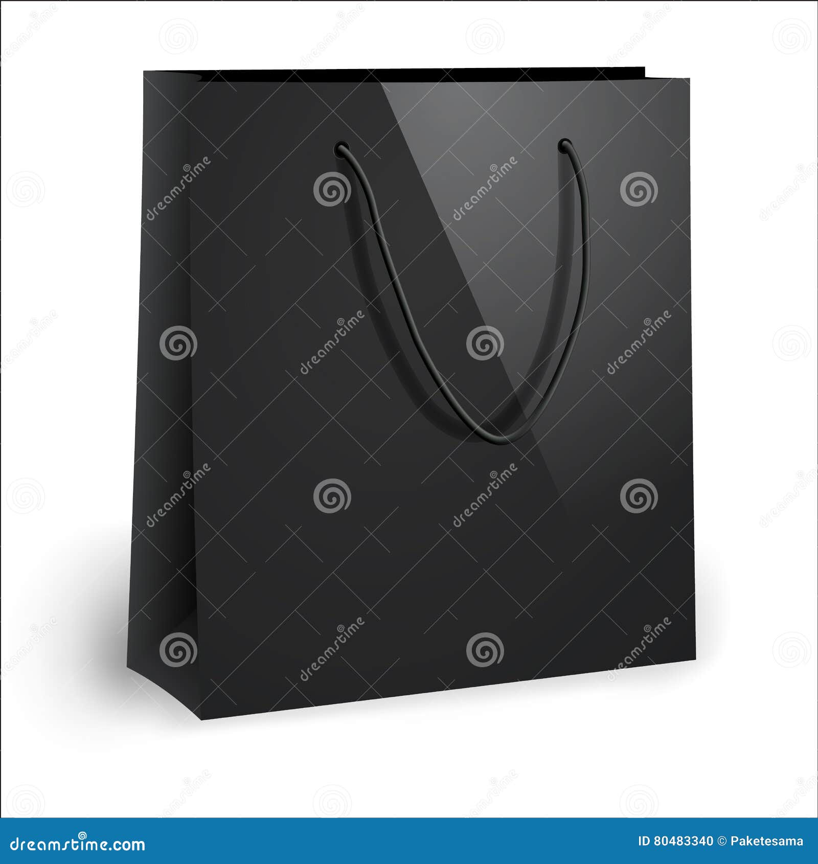 Blank Black Shopping Bag Template Stock Illustration - Illustration of ...