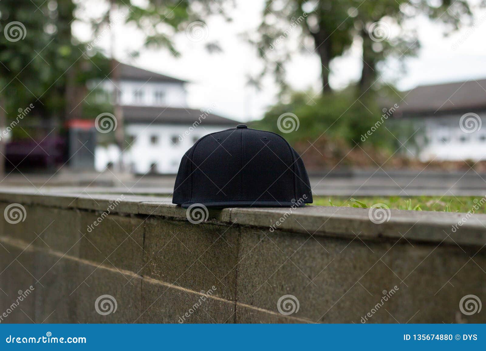 Download Blank Black Snapback Hat Cap Flat Visor For Mockup Stock ...