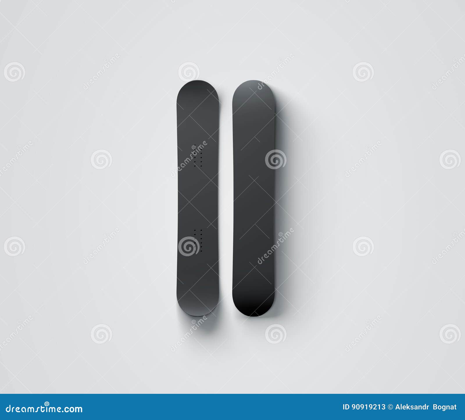 Download Blank Black Snowboard Design Mockup Isolated, Front And ...