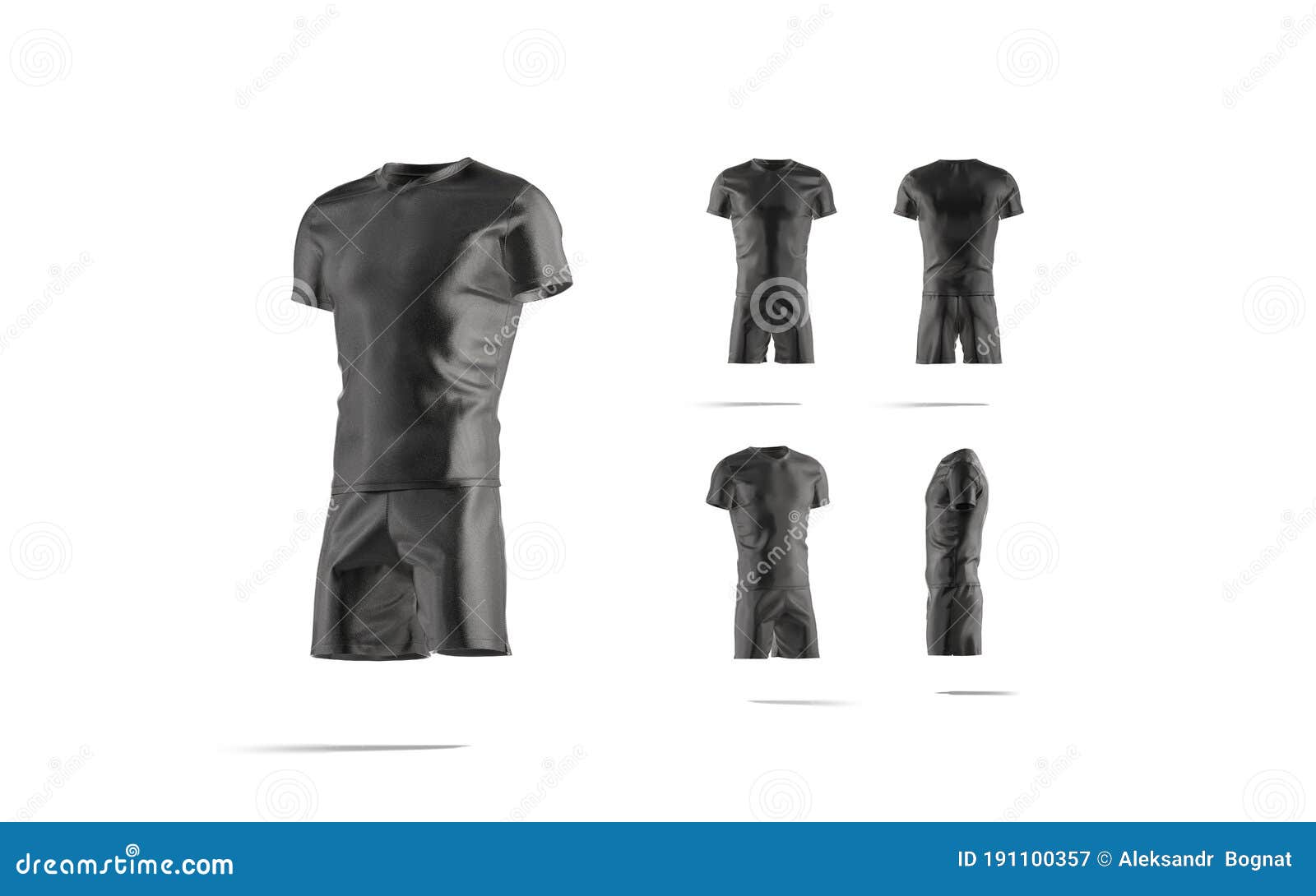 Download Blank Black Soccer Uniform T-shirt And Short Mockup ...