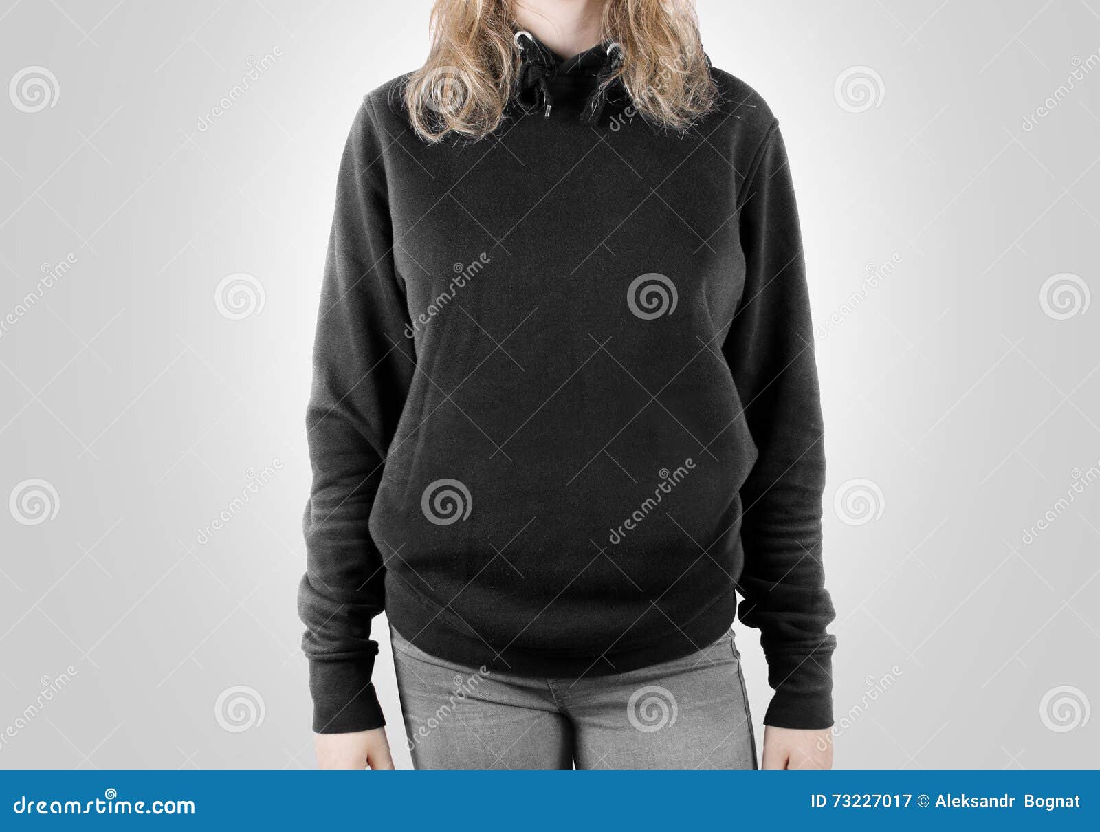 Download Blank Black Sweatshirt Mock Up Isolated. Female Wear Dark Hoodie Stock Image - Image of clothing ...