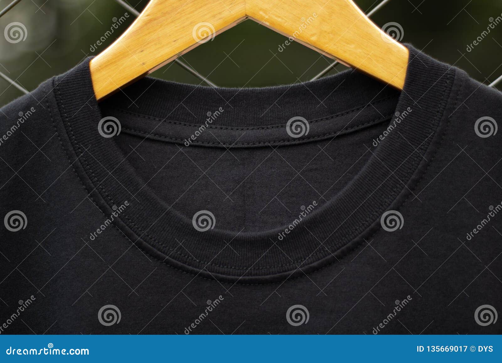 Download Blank Black T-shirt Basic For Mock Up Design Stock Image - Image of fashion, wood: 135669017