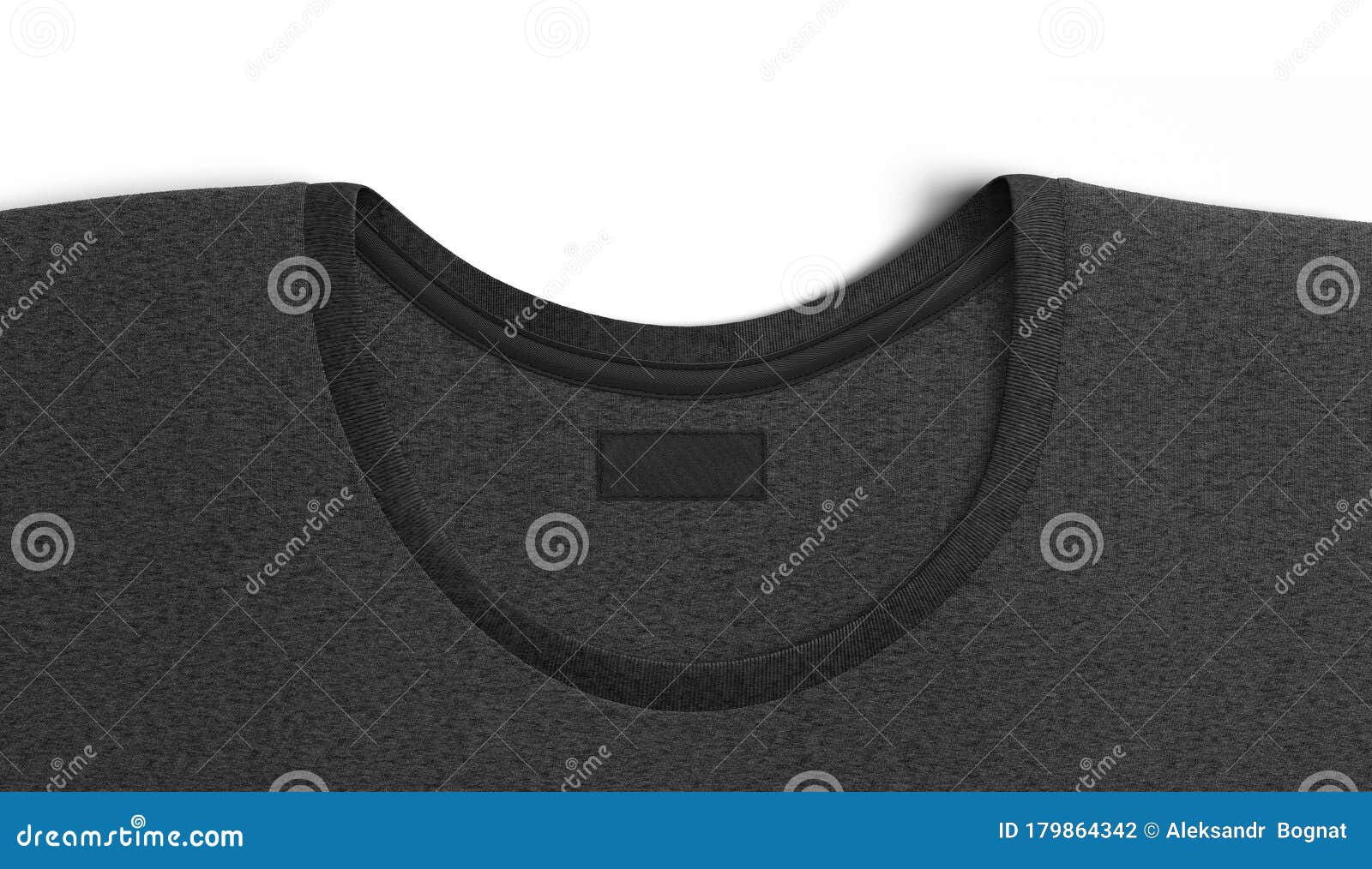 Download Blank Black T-shirt Collar With Rectangular Label Mockup ...
