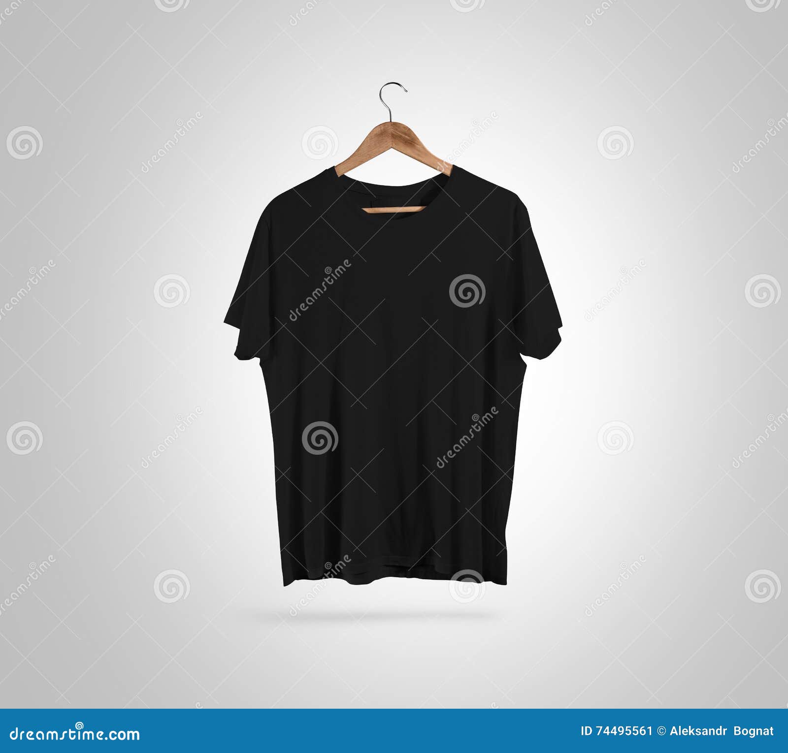 Download Blank Black T-shirt Front On Hanger, Design Mockup ...