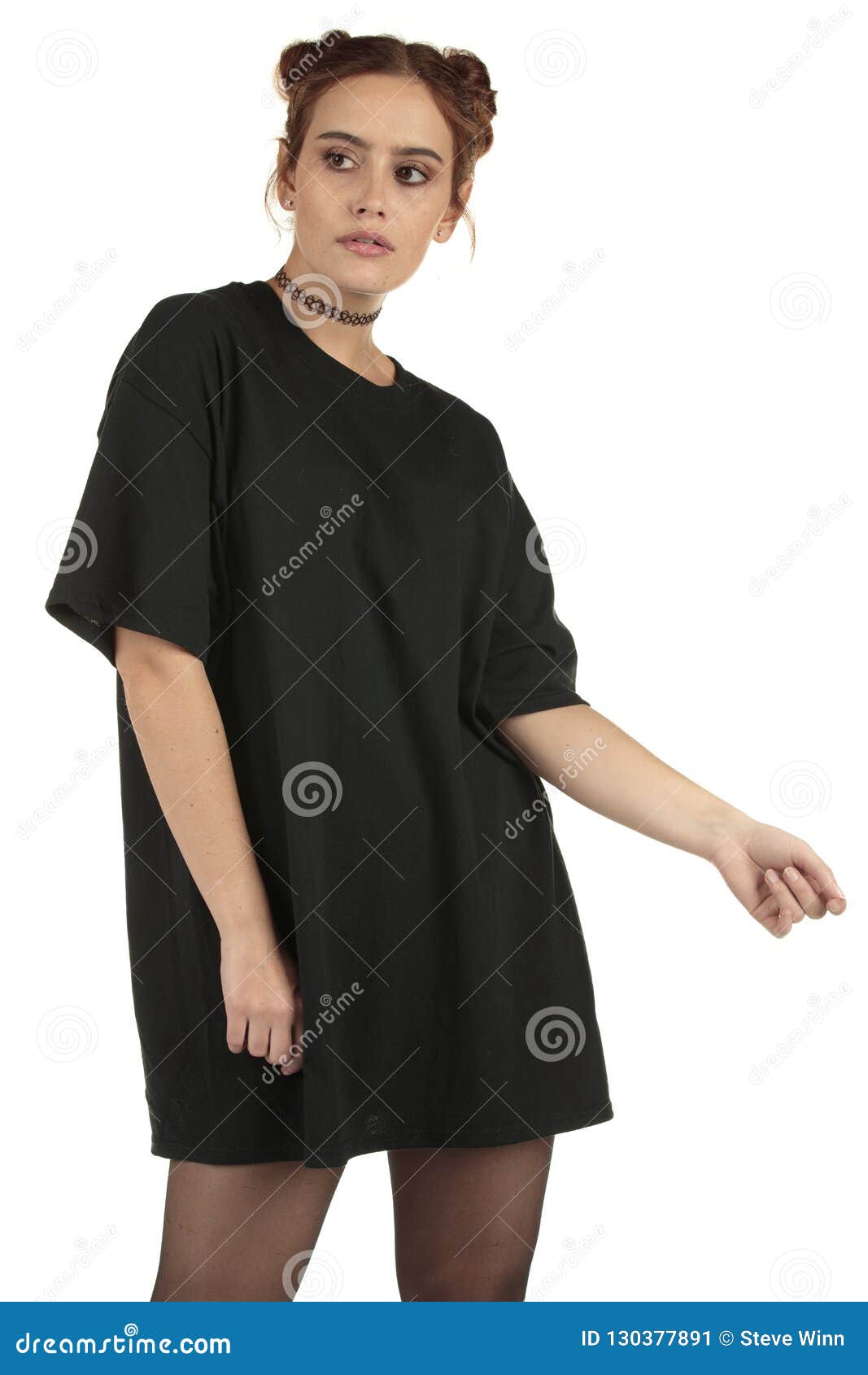 oversized black t shirt women's