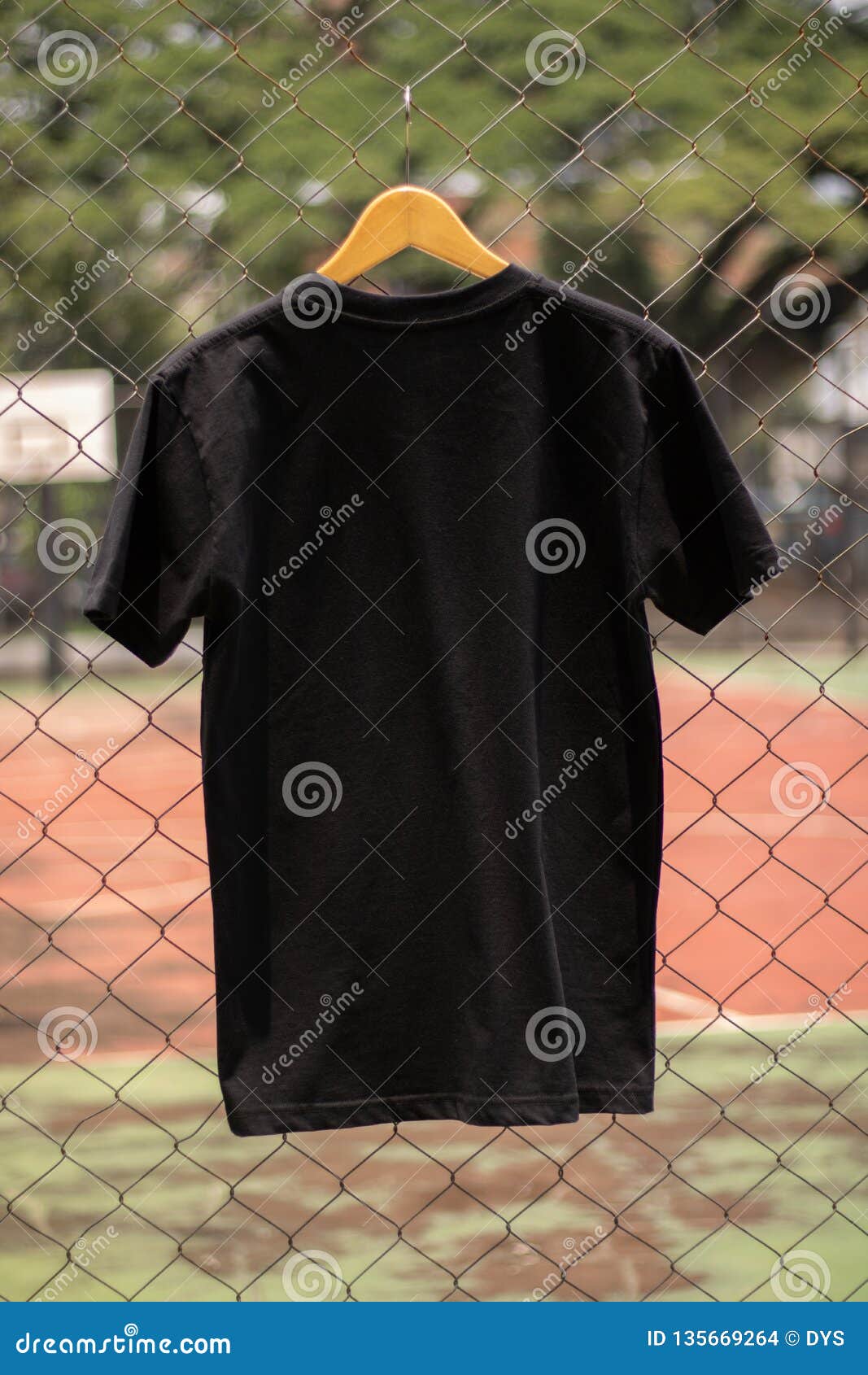Download Blank Black T-shirt Basic For Mock Up Design Stock Photo - Image of apparel, clothing: 135669264