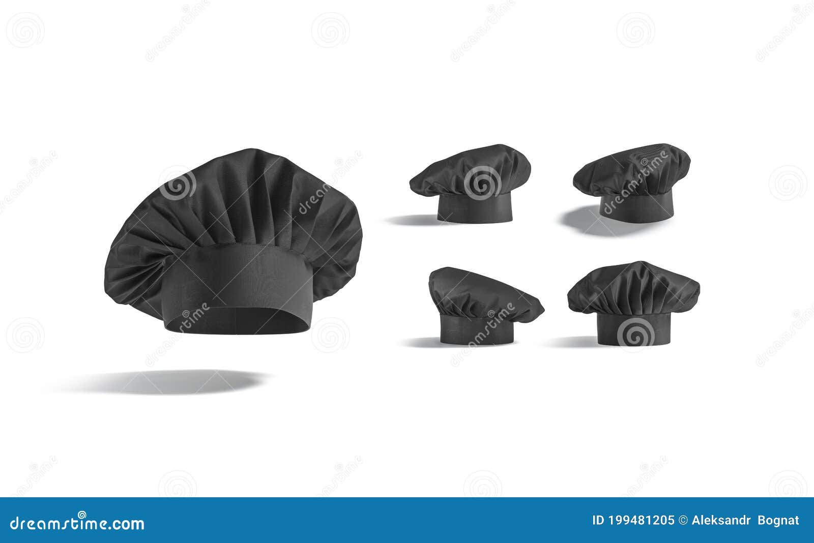 Download Blank Black Toque Chef Hat Mockup, Different Views Stock ...
