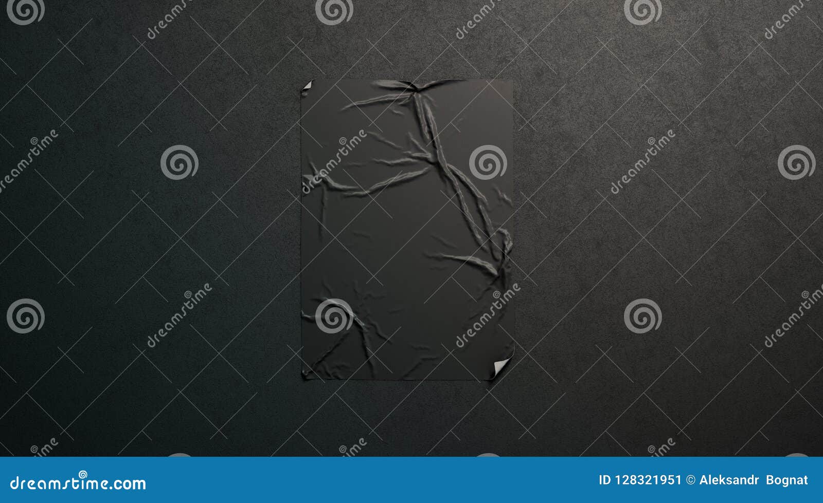 Download Blank Black Wheatpaste Adhesive Poster Mockup On Dark Textured Wall Stock Image - Image of ...