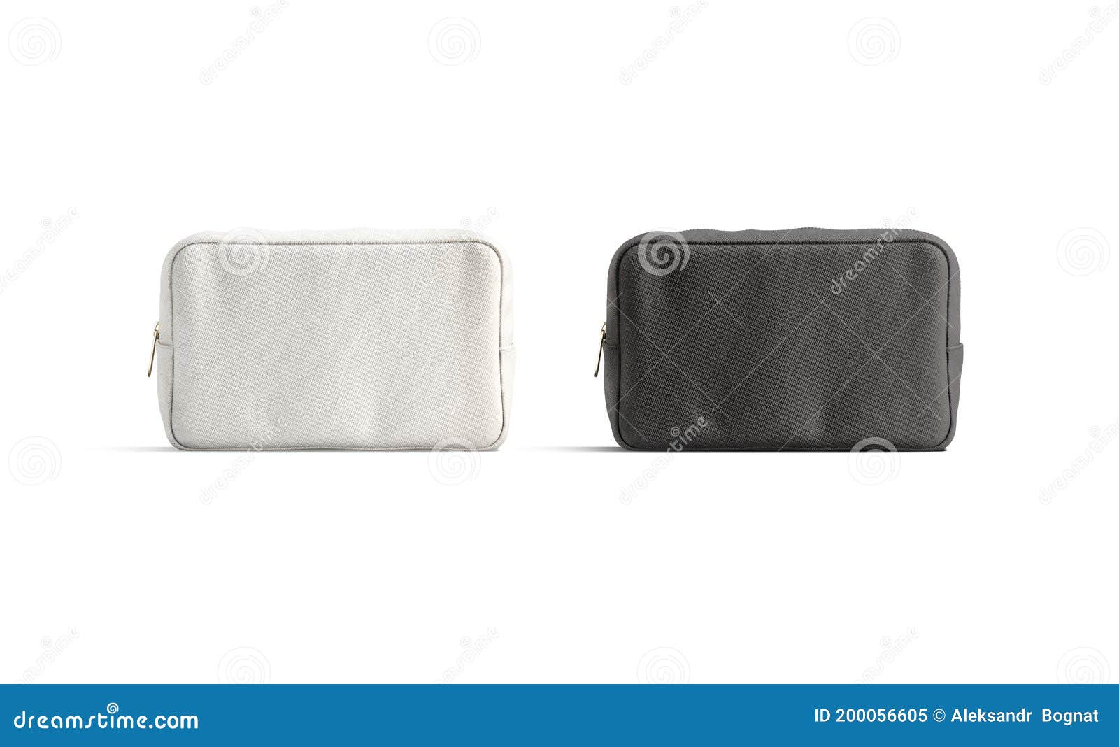Download Blank Black And White Canvas Cosmetic Bag Mockup, Front ...