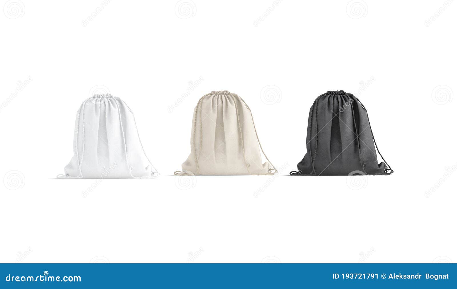 Download Blank Black, White, Canvas Drawstring Backpack Mockup Set ...