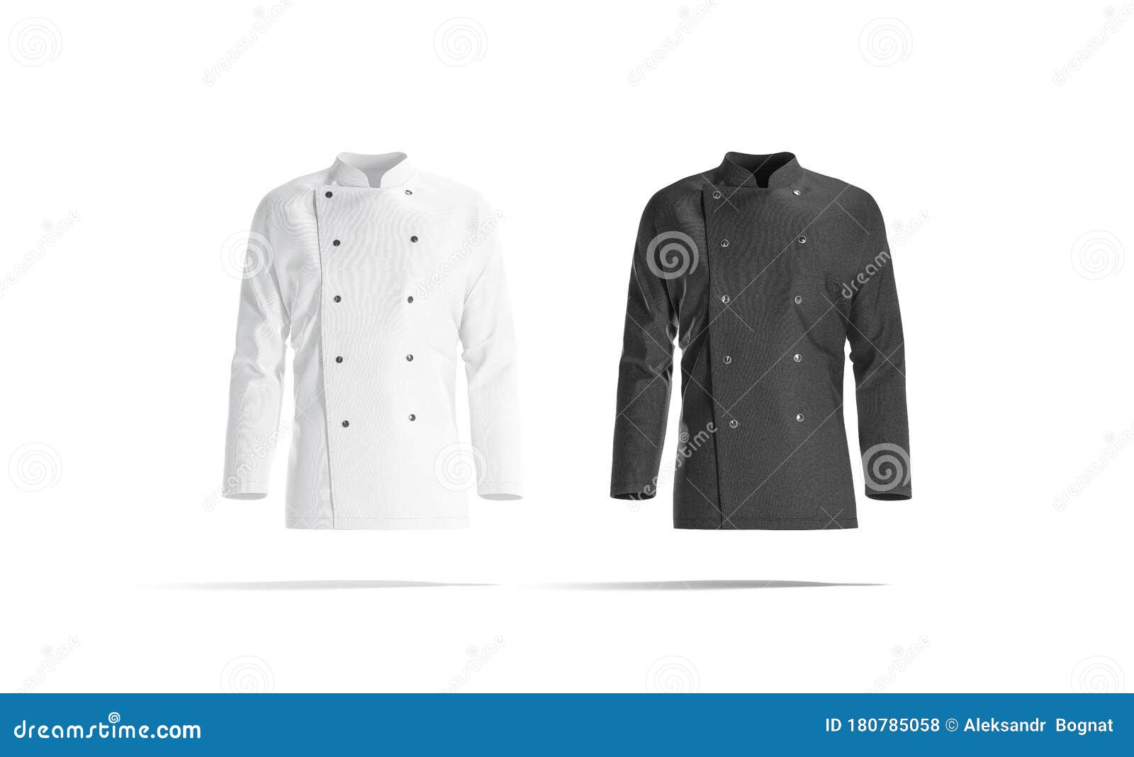 Download Blank Black And White Chef Jacket Mockup Set, Front View ...