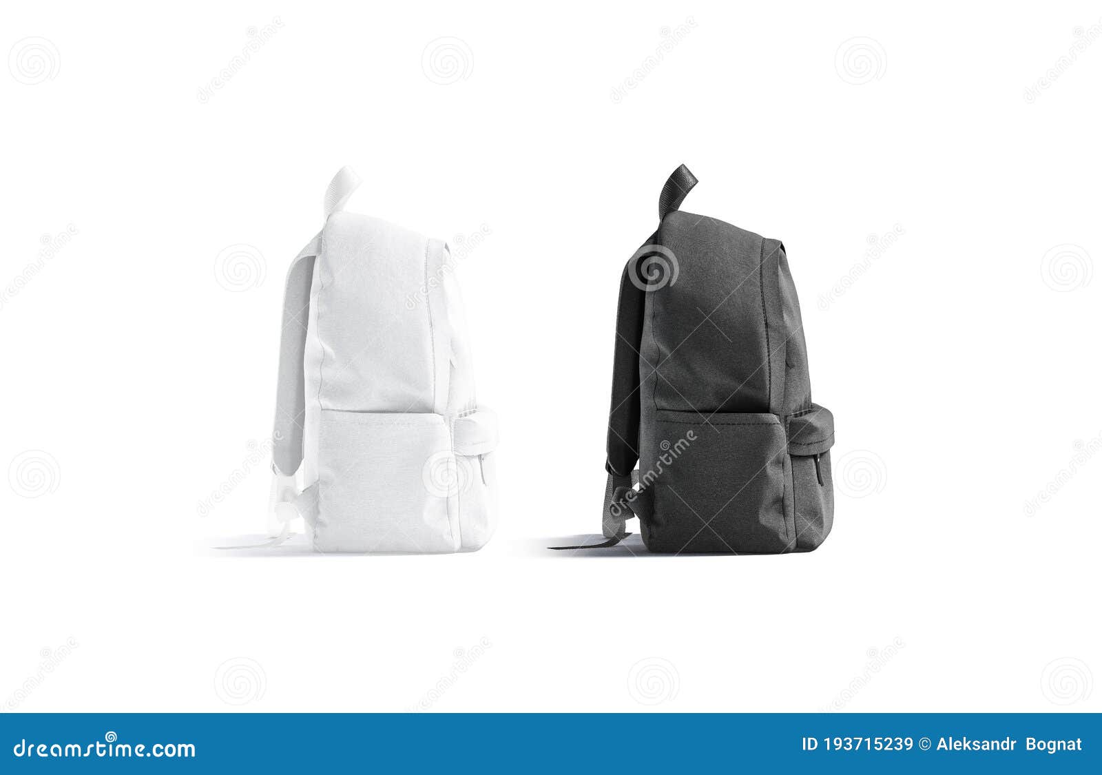 Download Blank Black And White Closed Backpack With Zipper Mockup ...