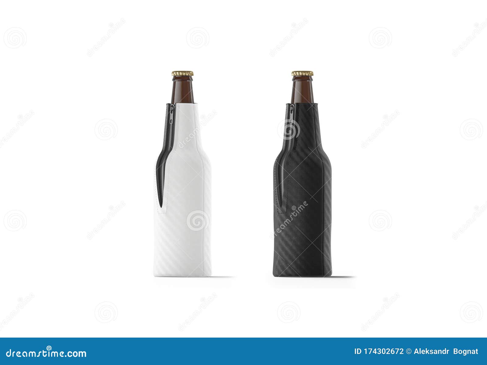 Blank Black And White Collapsible Beer Bottle Koozie Mockup Isolated Stock Illustration Illustration Of Logo Alcohol 174302672