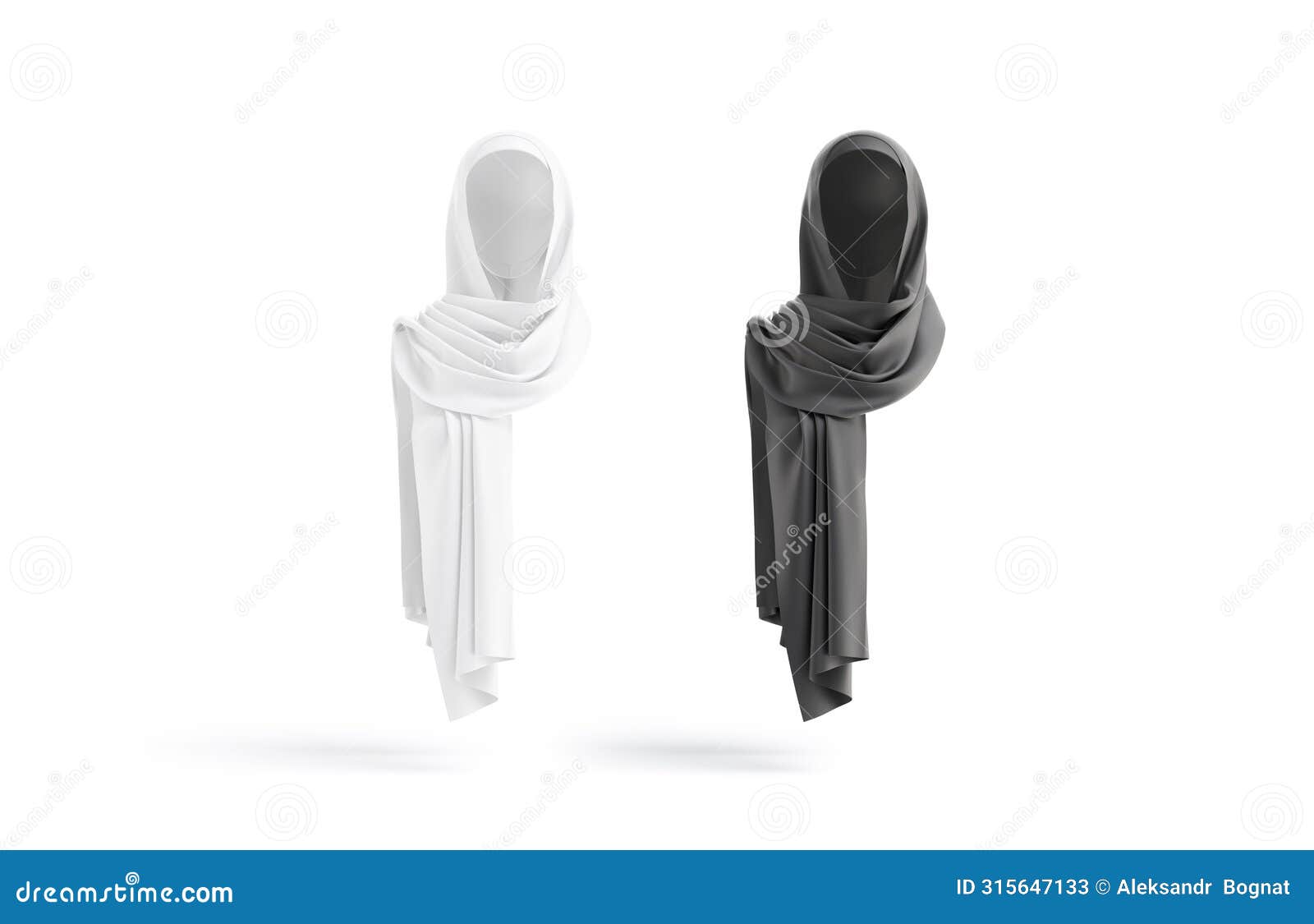 blank black and white female shayla mockup, front view