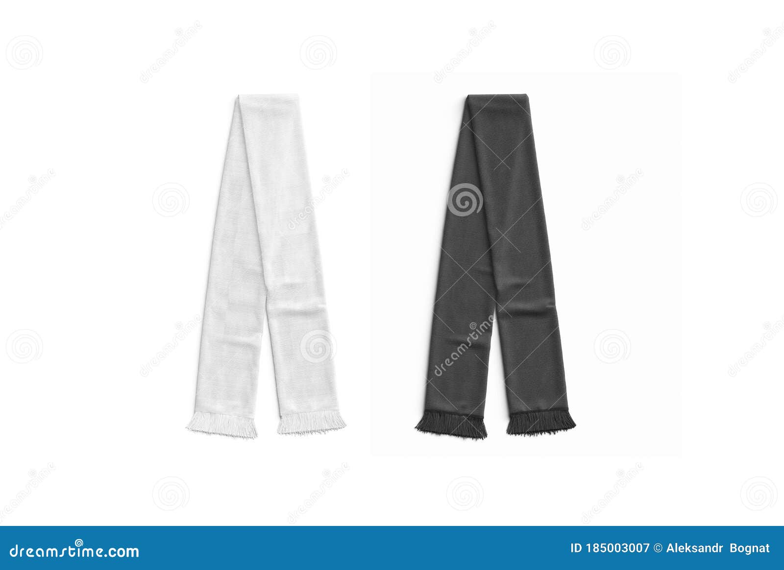 Download Blank Black And White Knitted Soccer Scarf Mockup, Top ...