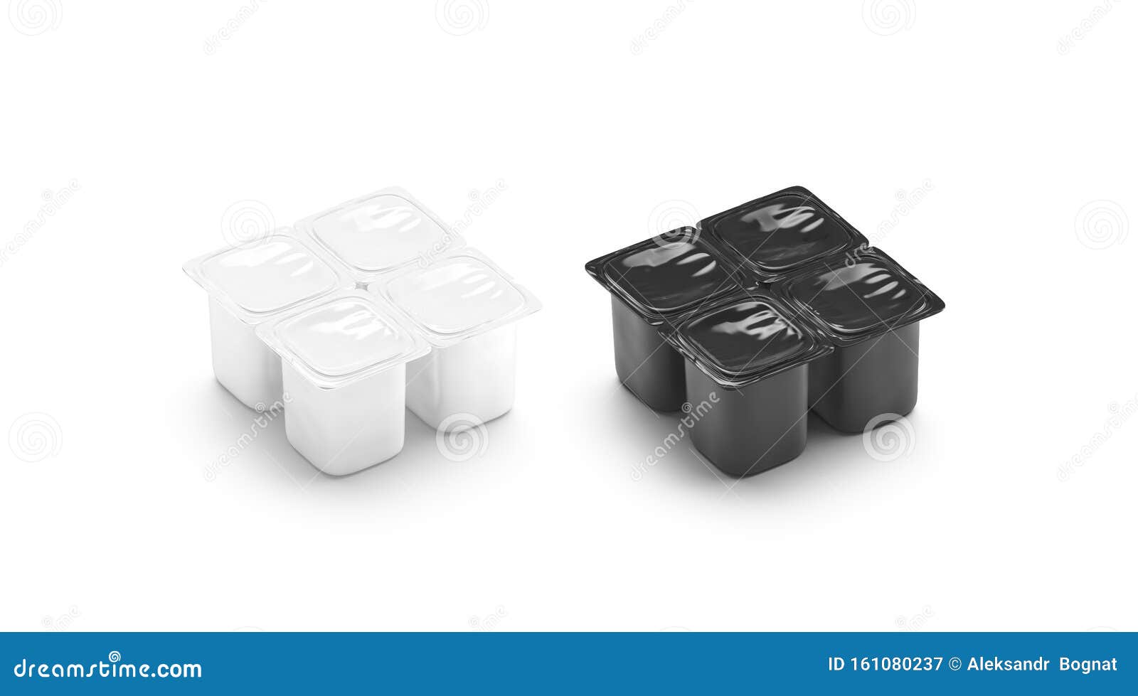 Download Free Blank Black And White 4 Pack Yogurt Box Mockup Isolated Stock Illustration Illustration Of Defatted Greek 161080237 PSD Mockup Template