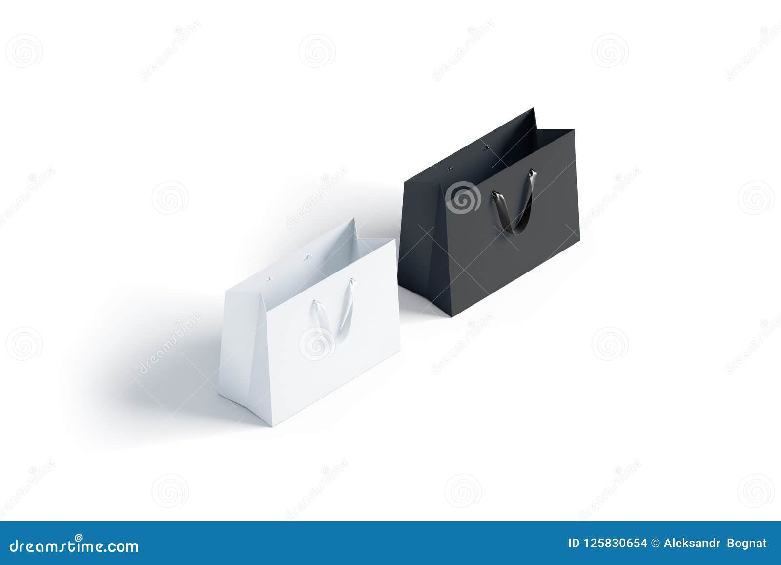 Download Blank Black And White Paper Bag With Silk Handle Mockup ...