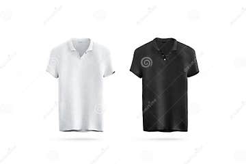 Blank Black and White Polo Shirt Mock Up Isolated, Front View Stock ...