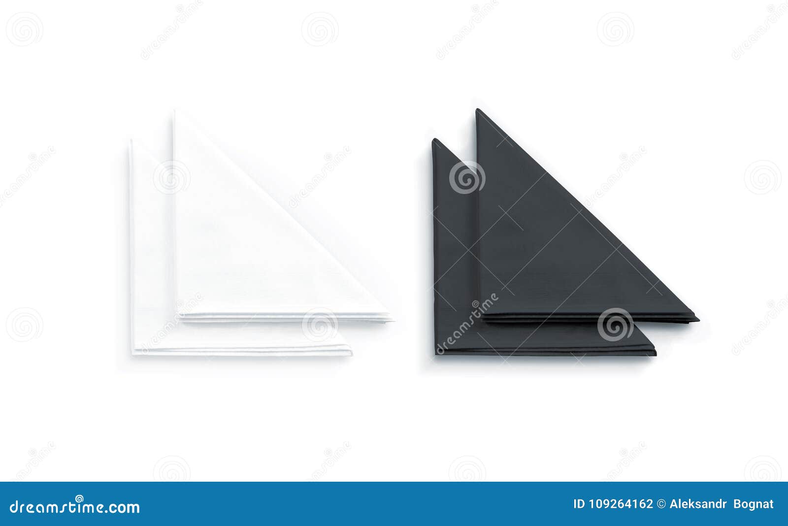 Download Blank Black And White Restaurant Napkin Mock Up, Isolated. Stock Photo - Image of fabric, design ...