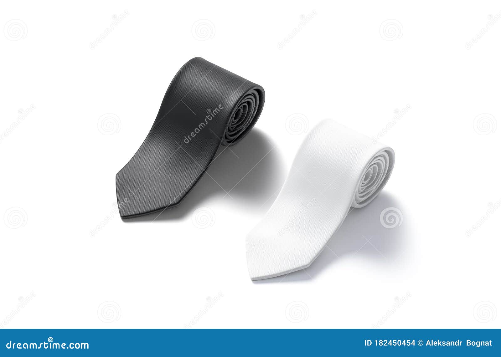 Download Blank Black And White Rolled Neck Tie Mockup Set Isolated Stock Illustration Illustration Of Blank Cravat 182450454