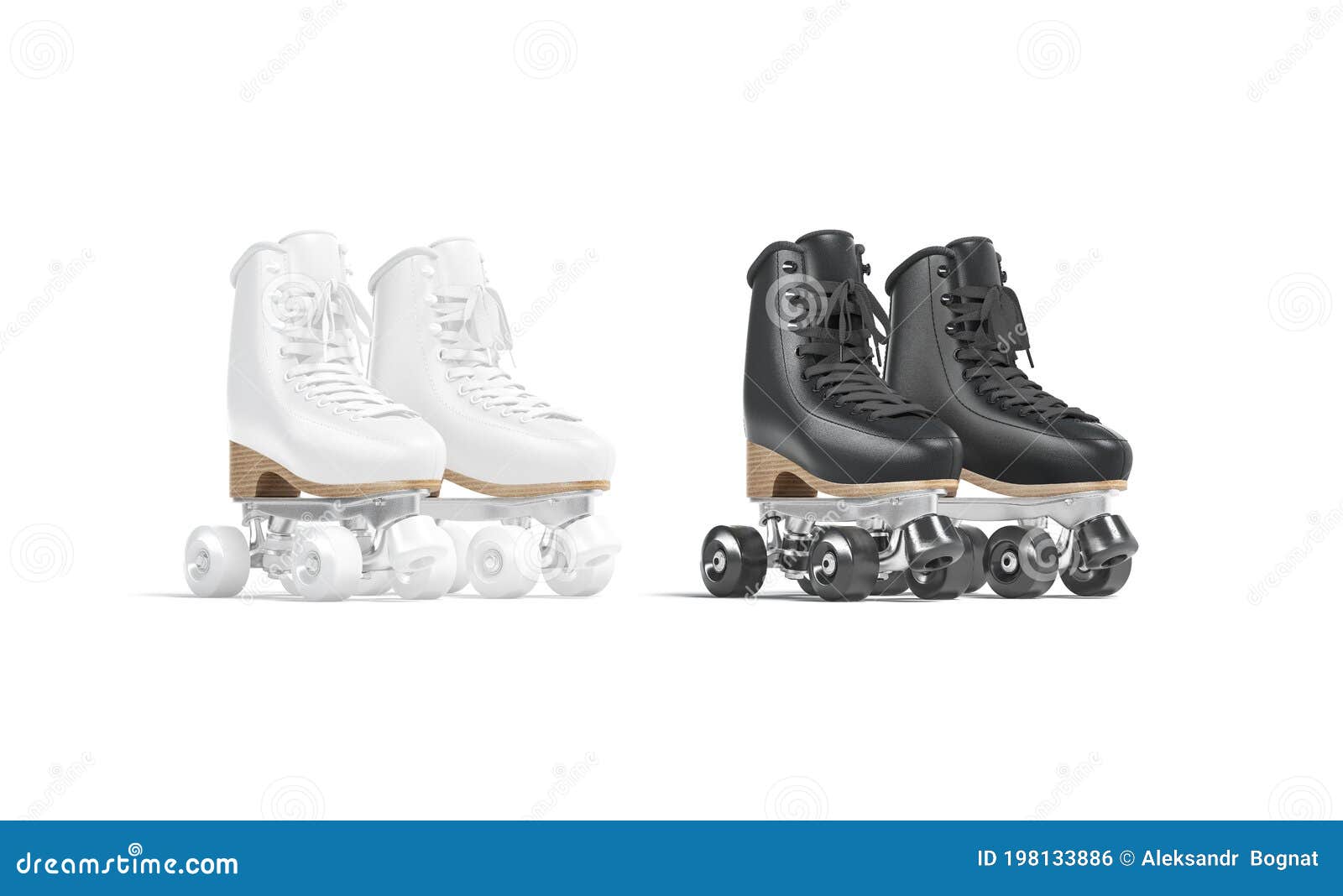 Download Blank Black And White Roller Skates With Wheels Mockup ...