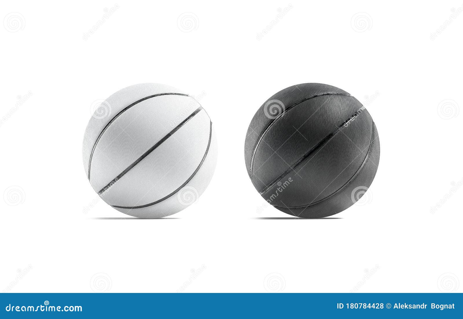 Download Blank Black And White Rubber Basketball Ball Mockup Set, Isolated Stock Illustration ...