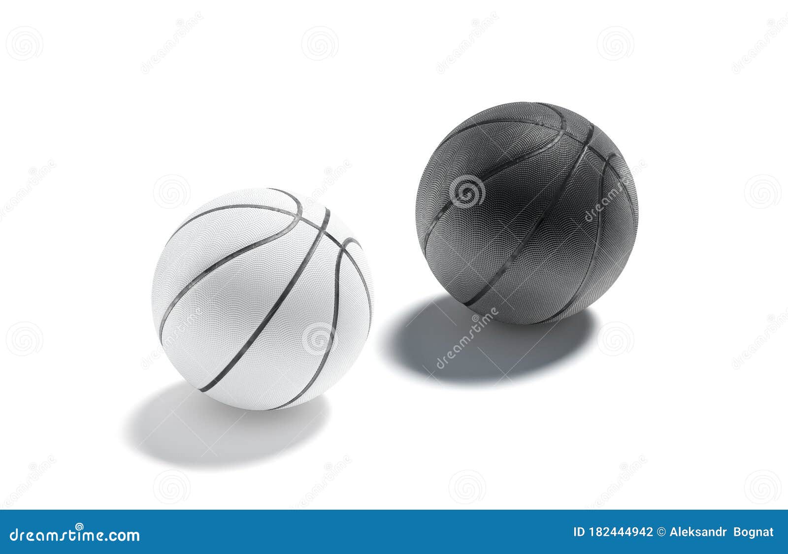 Download Blank Black And White Rubber Basketball Ball Mockup, Side View Stock Illustration - Illustration ...