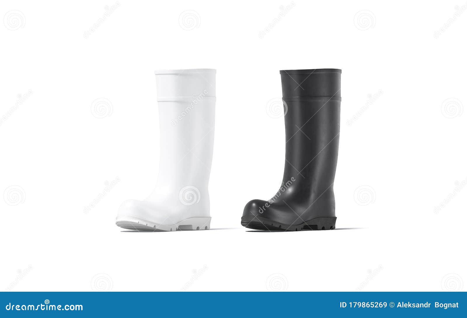 Download Blank Black And White Rubber Wellington Boots Mockup, Half-turned View Stock Illustration ...