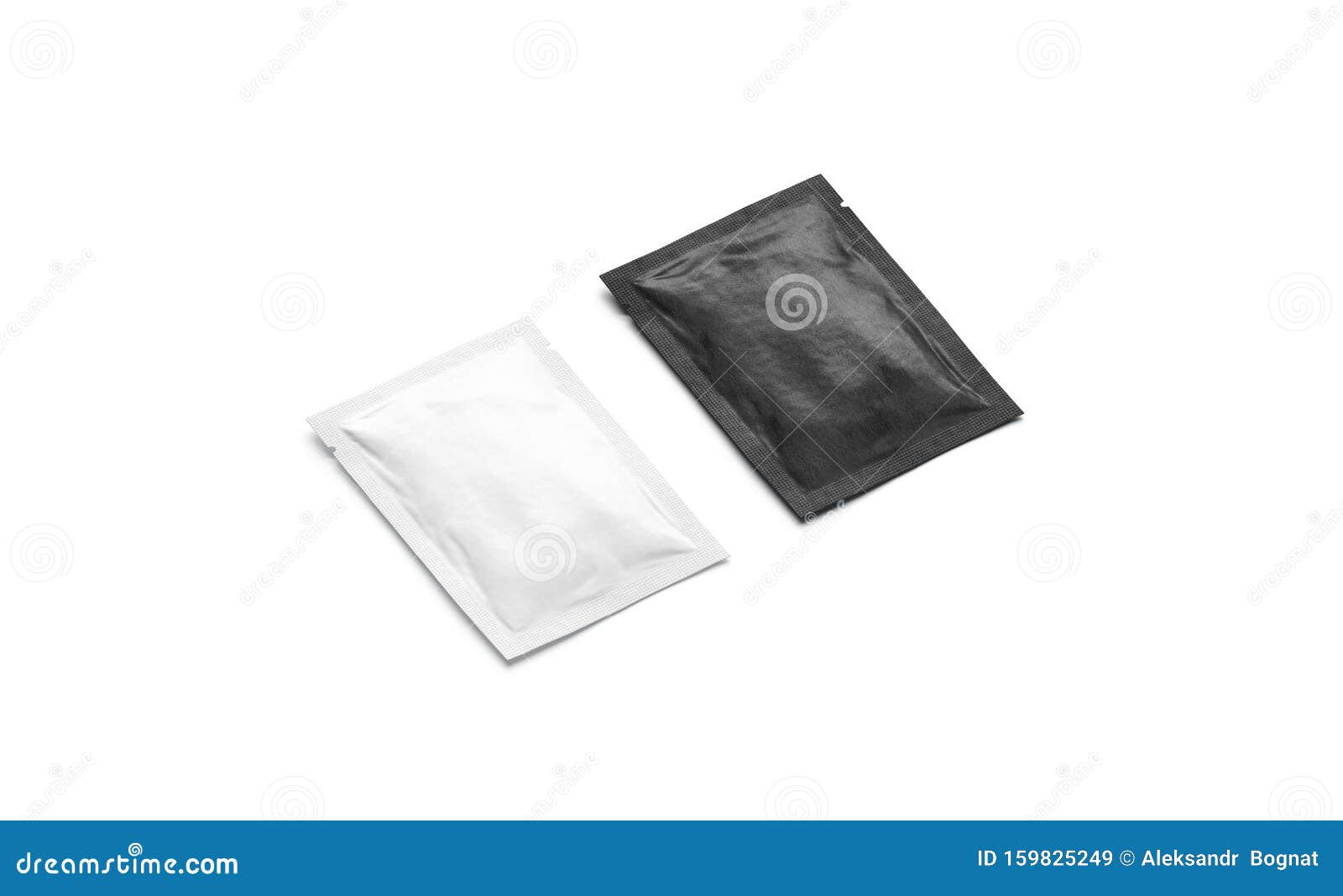 Download Blank Black And White Sachet Packet Mock Up, Isolated Stock Illustration - Illustration of ...