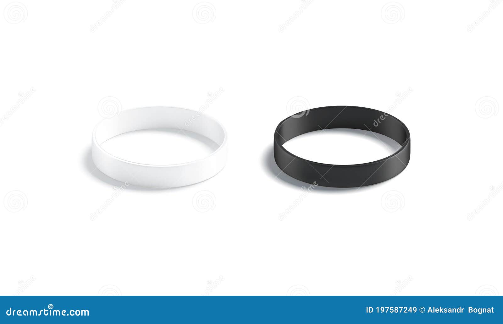 Download Blank Black And White Silicone Wristband Mockup Set, Side ...
