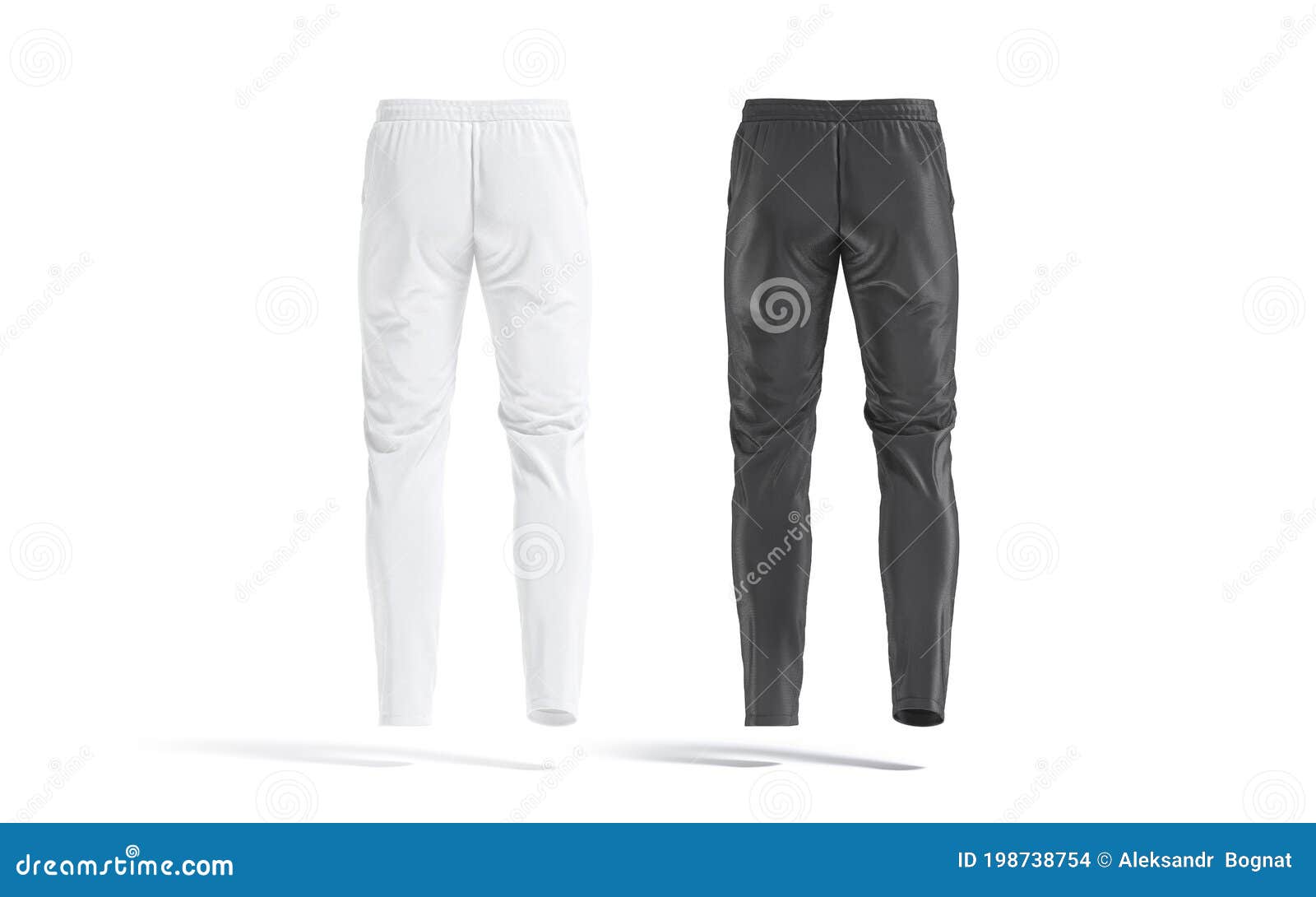 Download Blank Black And White Sport Pants Mockup, Back View Stock ...
