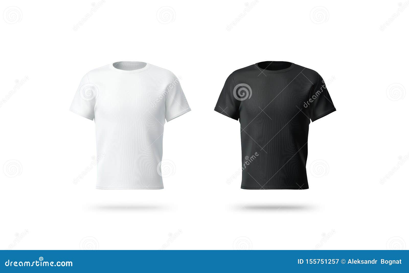 Download Blank Black And White T-shirt Mockup, Isolated, Front View ...