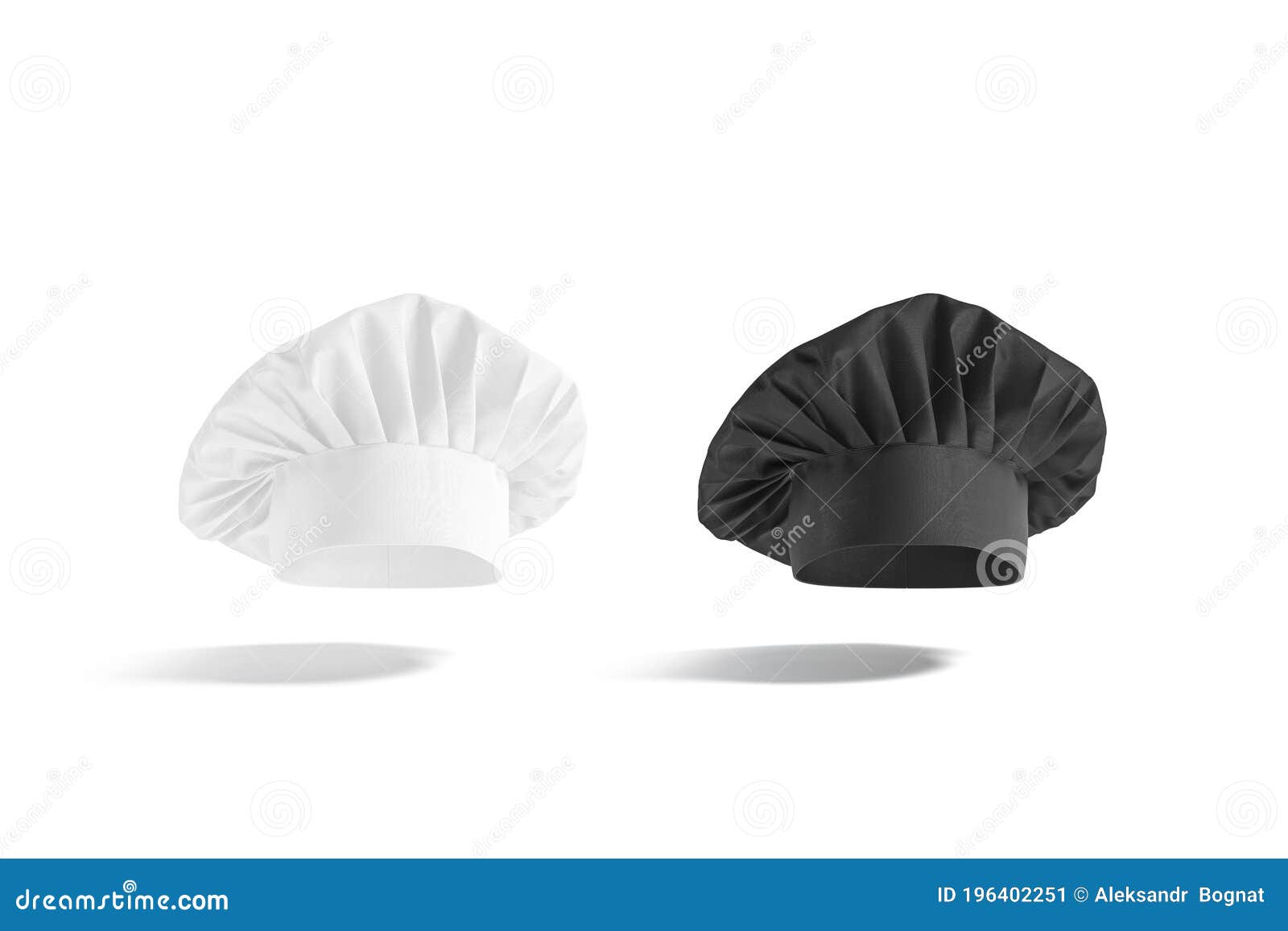 Download Blank Black And White Toque Chef Hat Mockup, No Gravity ...