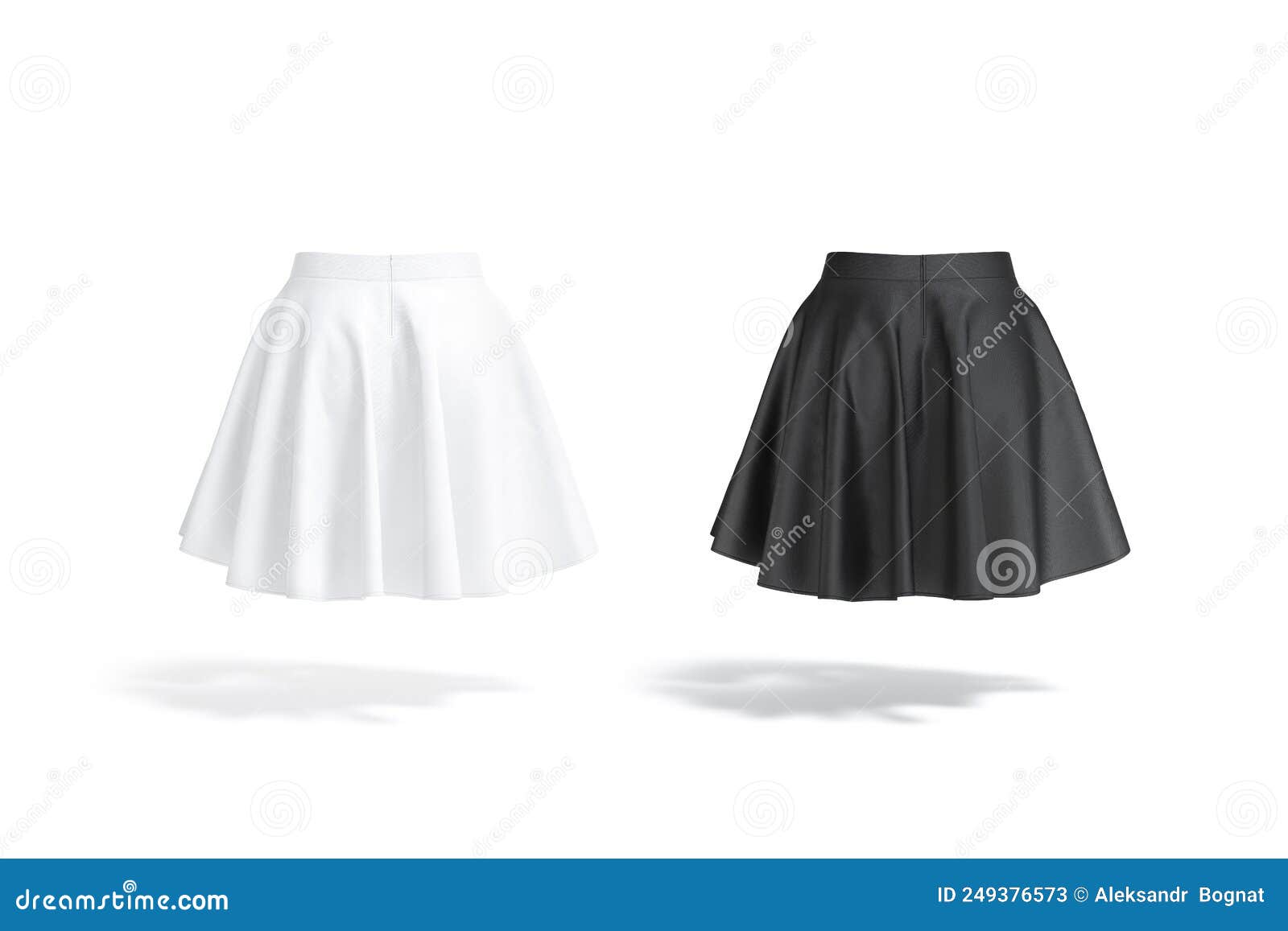 Blank Black and White Women Mini Skirt Mockup, Back View Stock ...