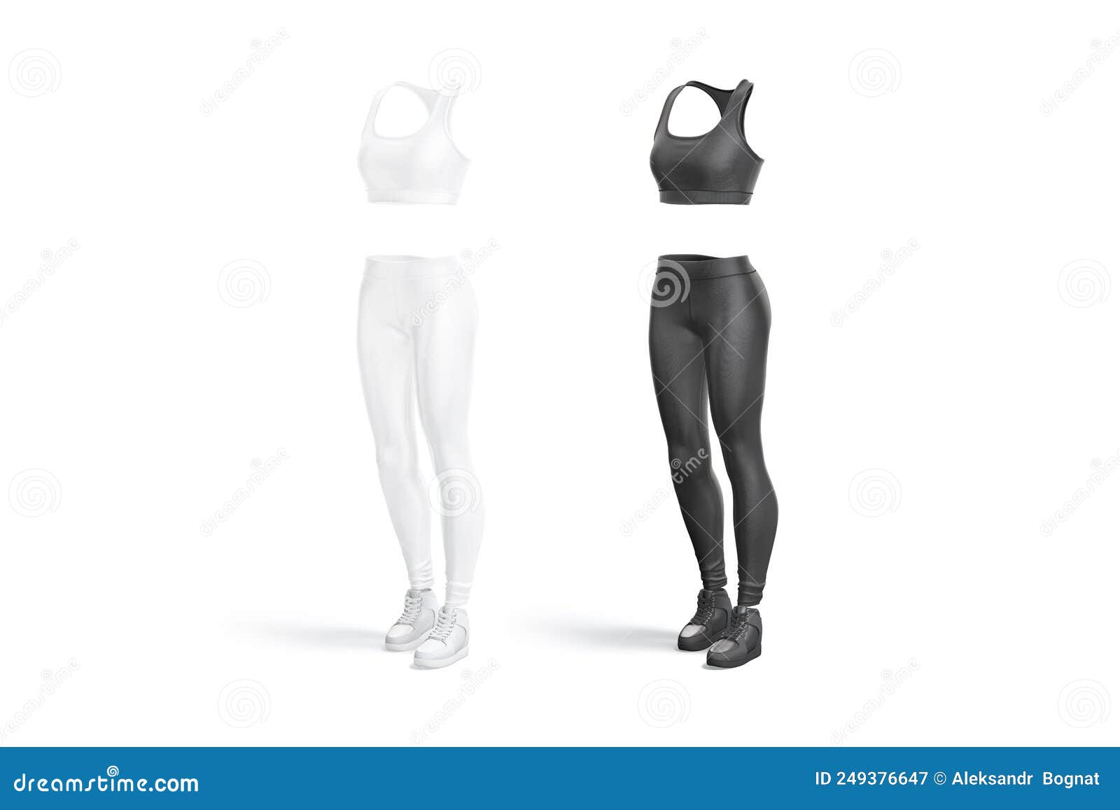 Blank Black and White Women Sport Uniform Mock Up, Isolated Stock ...