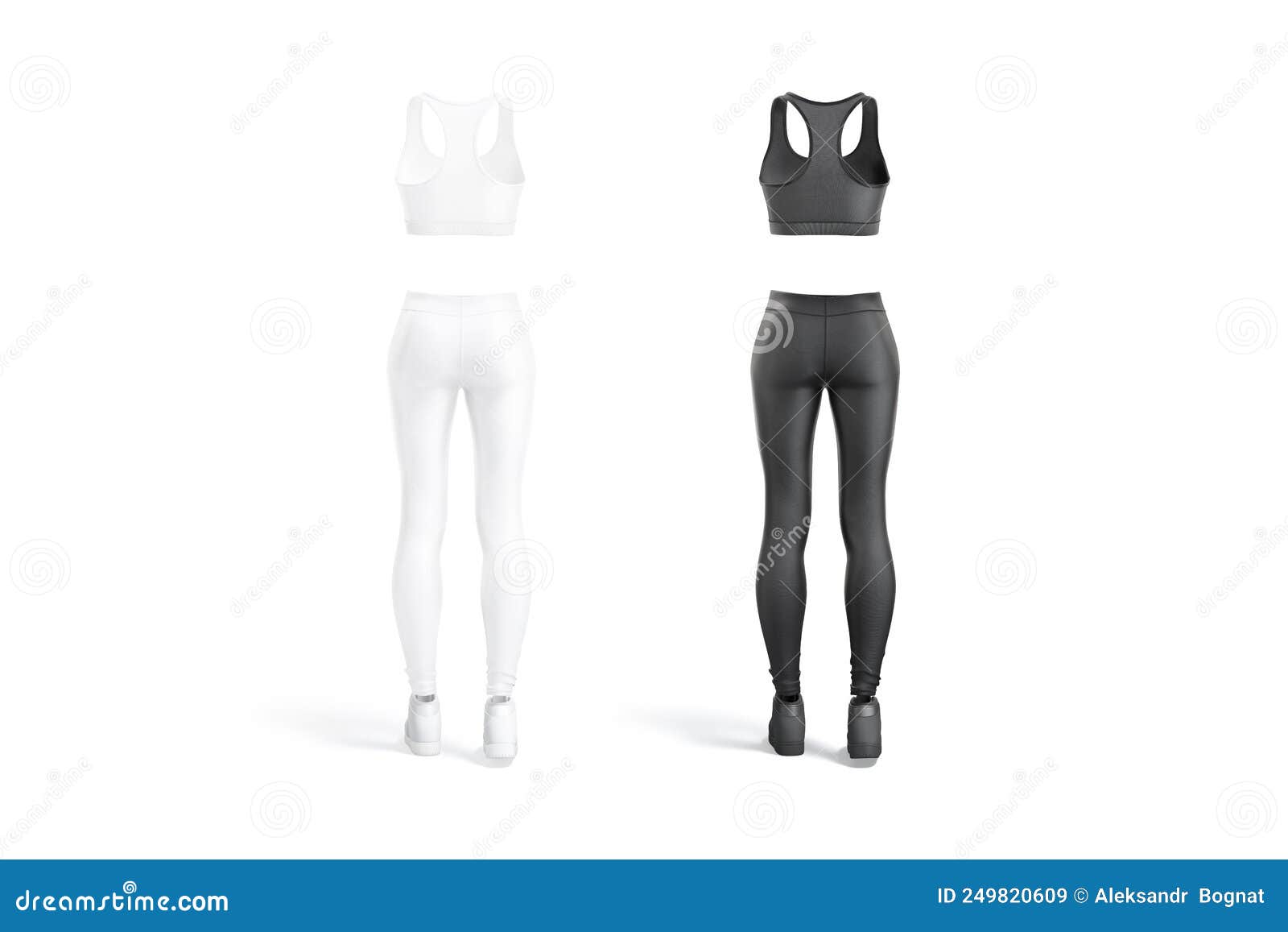 Blank Black and White Women Sport Uniform Mockup, Back View Stock ...