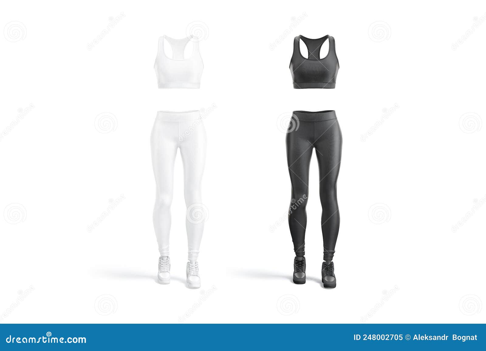 Blank Black and White Women Sport Uniform Mockup, Front View Stock ...