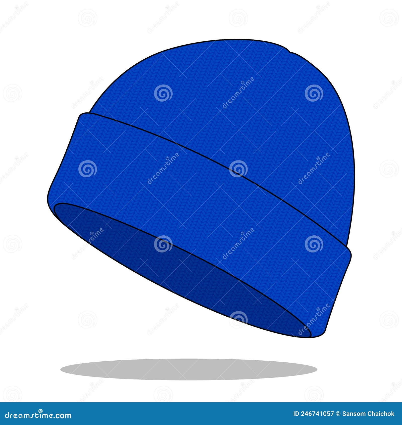 Blank Blue Beanie Hat Template on White Background Stock Illustration Blank Blue Beanie Hat Template on White Background Stock Illustration
