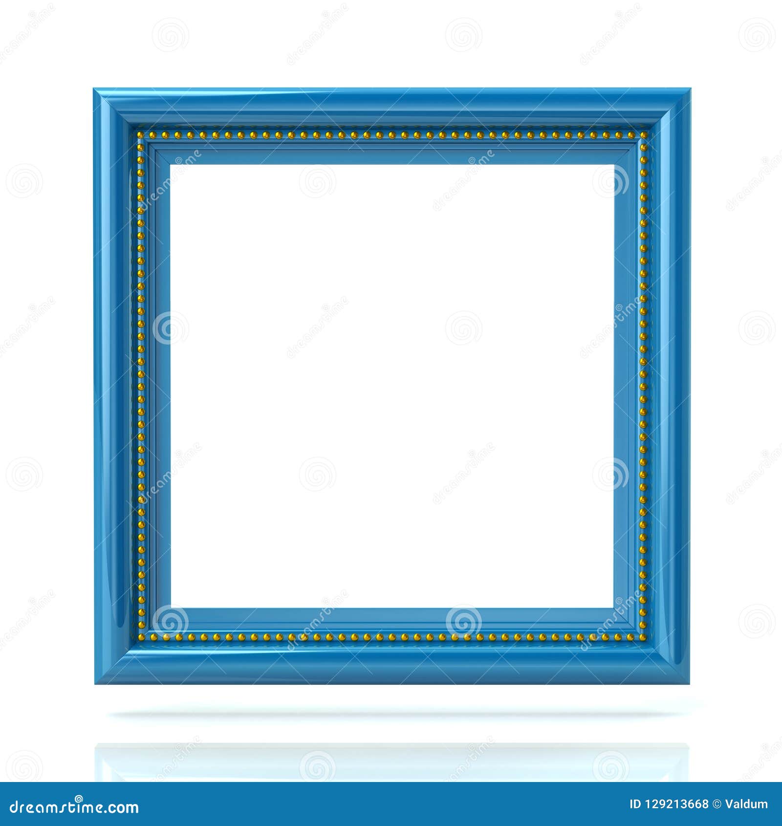 Blank Blue Picture Frame Template 3d Illustration Stock Illustration