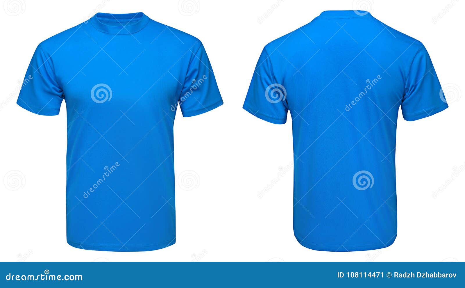 Download Blank Blue T-shirt Mock Up Template, Front And Back View ...