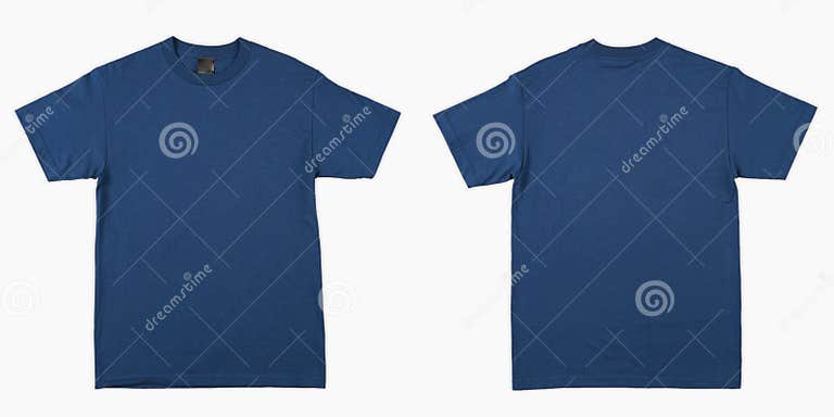 Blank Blue T-shirt Set Isolated Mock Up Tshirt for Print. Stock Image ...