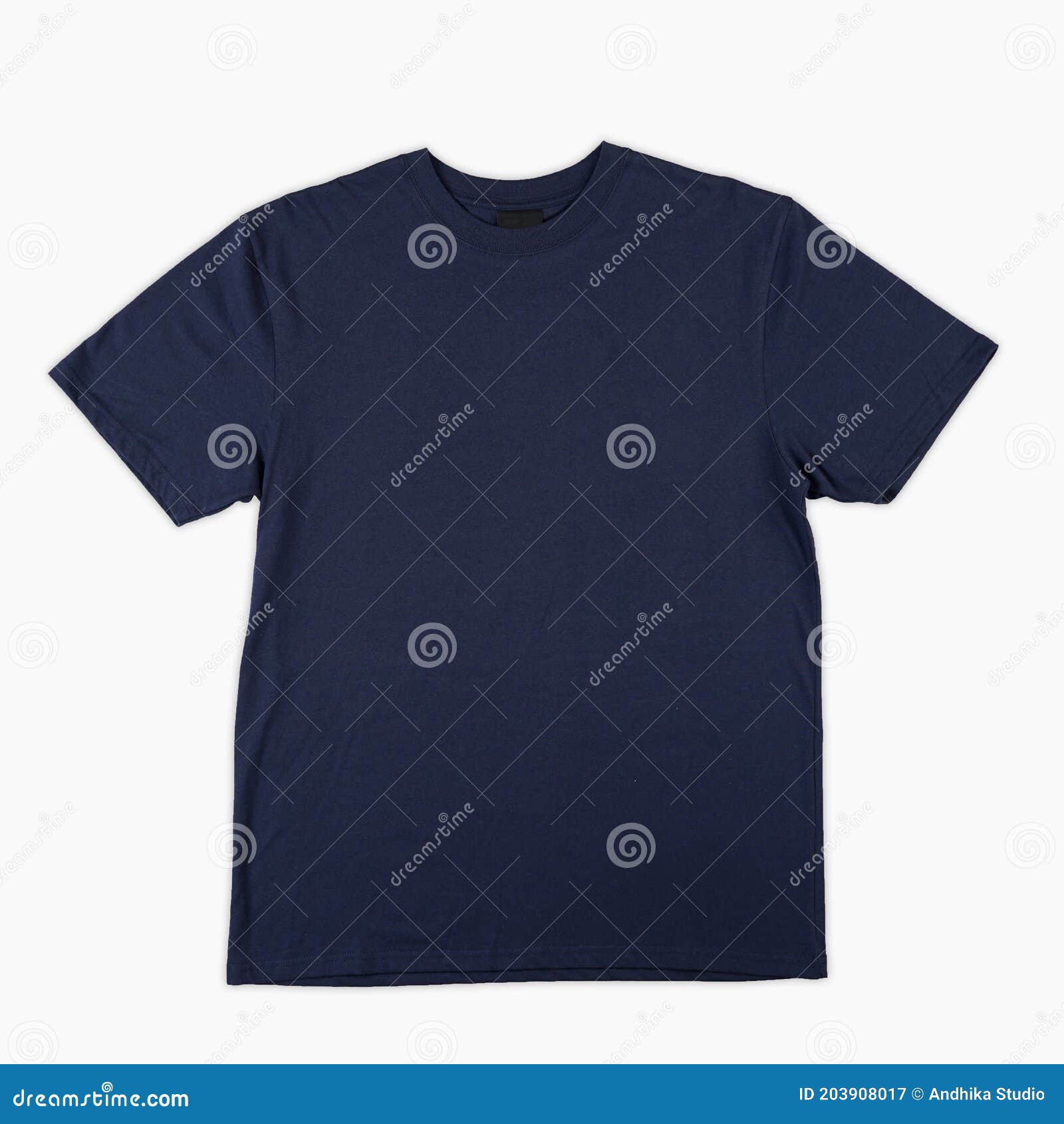 Blank Blue T-shirt Template Front View on White Background Stock Image ...